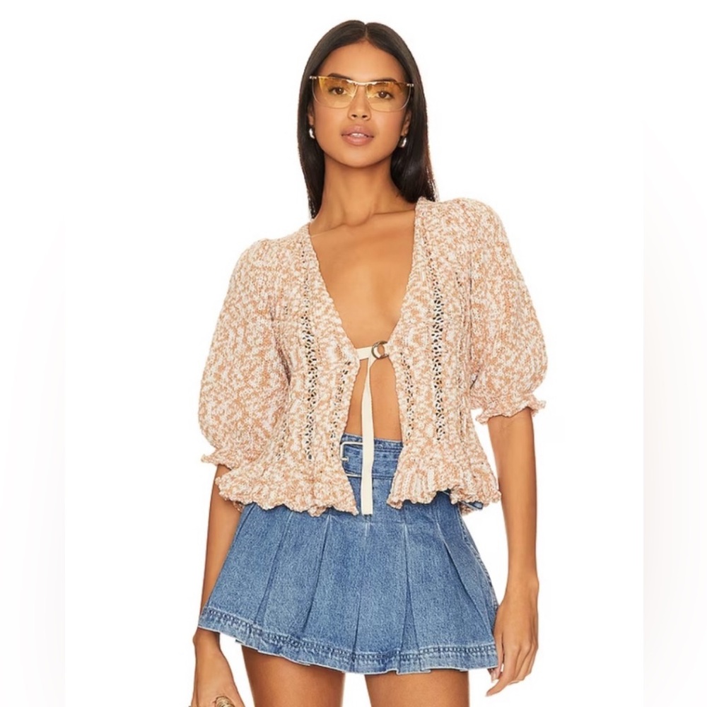 NWT Free People Cardigan WT Size Large Color Toast